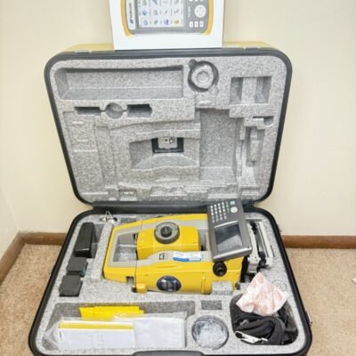 Topcon PS103A robotic total station on construction site