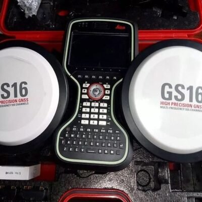 Leica GS16 GNSS receiver on survey pole