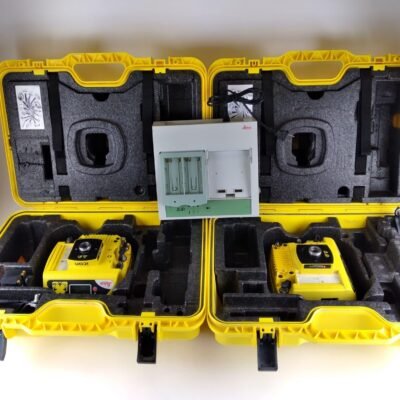 Leica iCG60 GNSS receiver on construction site