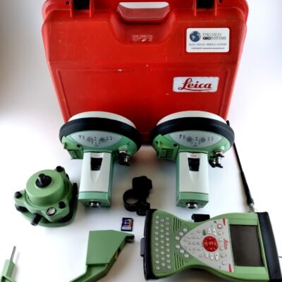 Leica GS15 GNSS receiver on survey pole