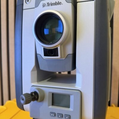 Trimble S9 HP robotic total station performing high-precision surveying on infrastructure project
