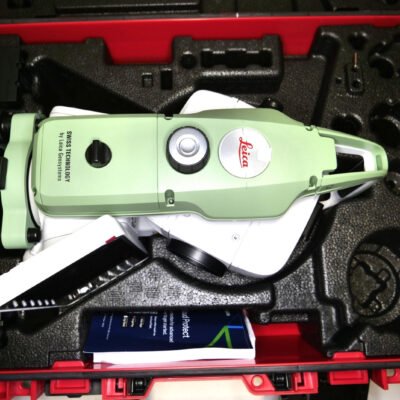 Leica TS20 robotic survey total station performing high-precision construction layout