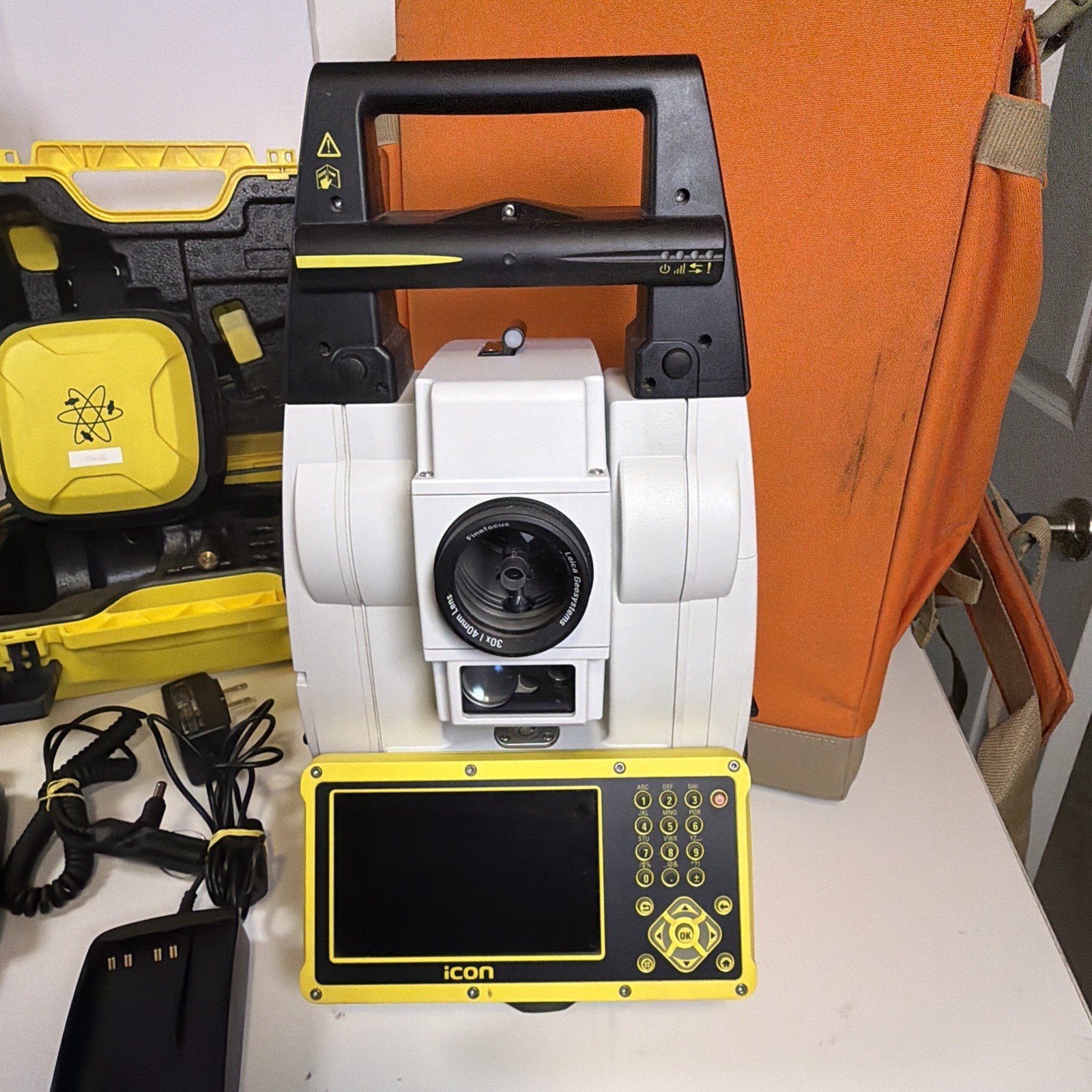 Leica iCR80 robotic total station used for road and bridge construction projects